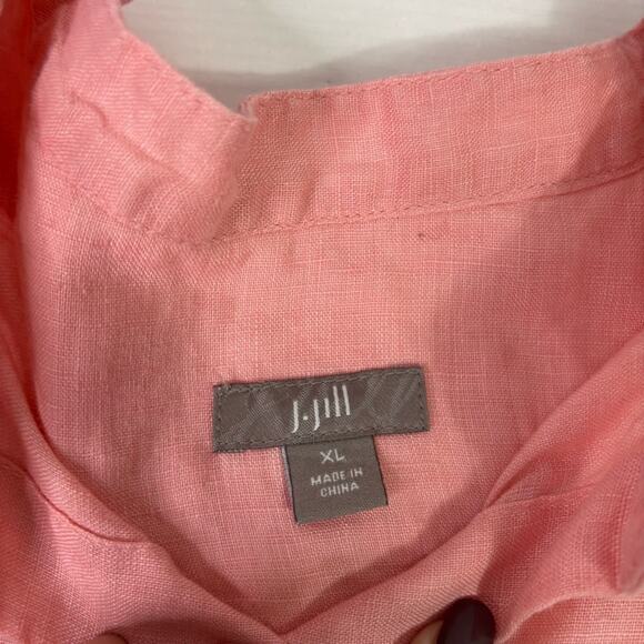 J. Jill Light Pink 100% Linen Casual Button Down Shirt Size XL XX0963 - Picture 6 of 8